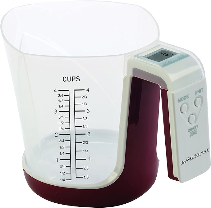 Measuring cup with buttons