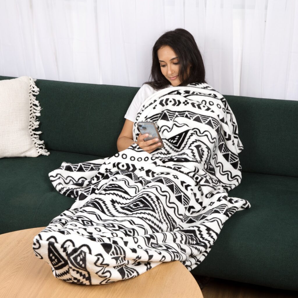 Girl using blanket