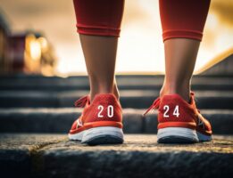 Woman's running shoes with 2024 written on them