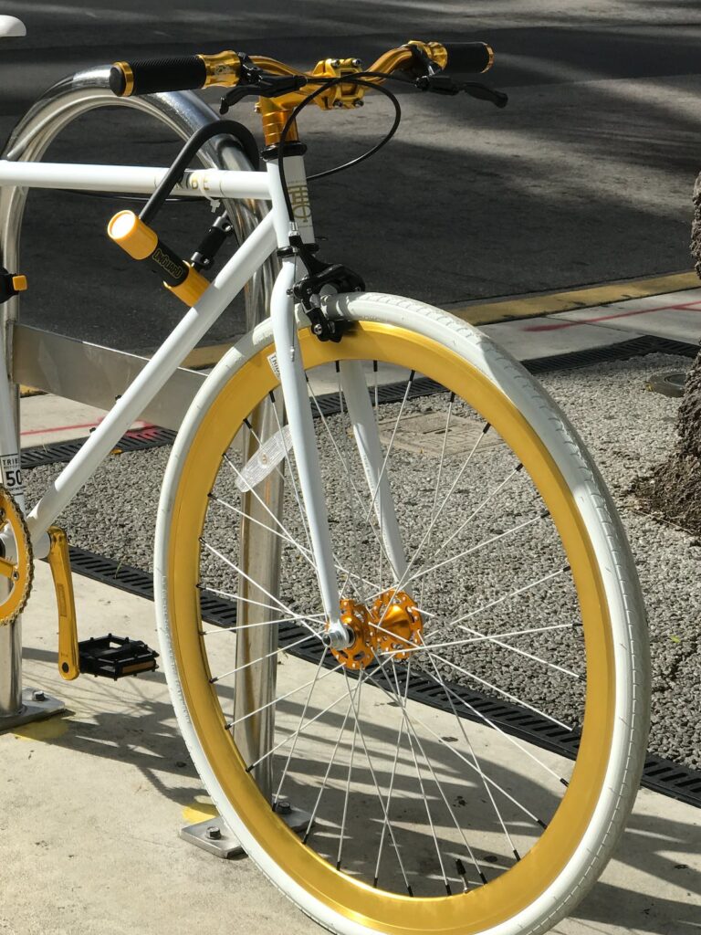 Yellow and white bike