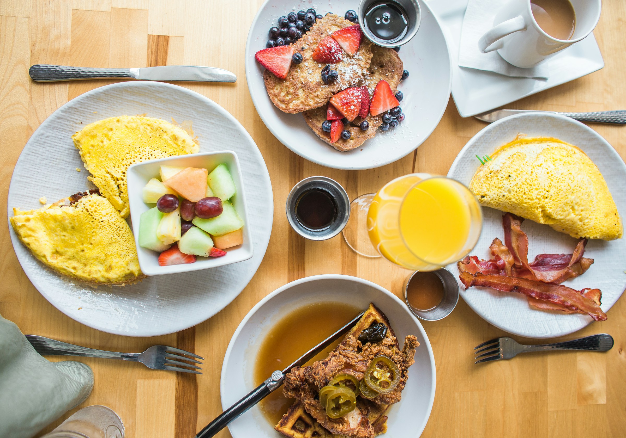 Brunch spread on a table